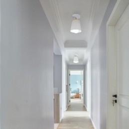 Nordischer Eisenstrahler, einfache Deckenleuchte aus Holz (Einzellicht)