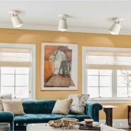 Nordischer Eisenstrahler, einfache Deckenleuchte aus Holz (Einzellicht)