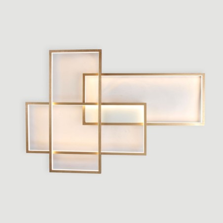 Moderne Deckenleuchte mit zeitgenössischer Aluminium-Malerei in Gold, Unterputzleuchte mit Ferndimmer für Wohnzimmer, Schlafzimmer (kann auch als Wandleuchte verwendet werden) Moderne Deckenleuchte mit zeitgenössischer Aluminium-Malerei in Gold, Unterputzleuchte mit Ferndimmer für Wohnzimmer, Schlafzimmer (kann auch als Wandleuchte verwendet werden)