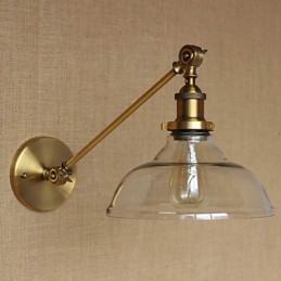 Die Eisen Glas Bronze Messing Arm Stil Retro Kreative Amerikanischen Land Halle Schlafzimmer Wand Lampe