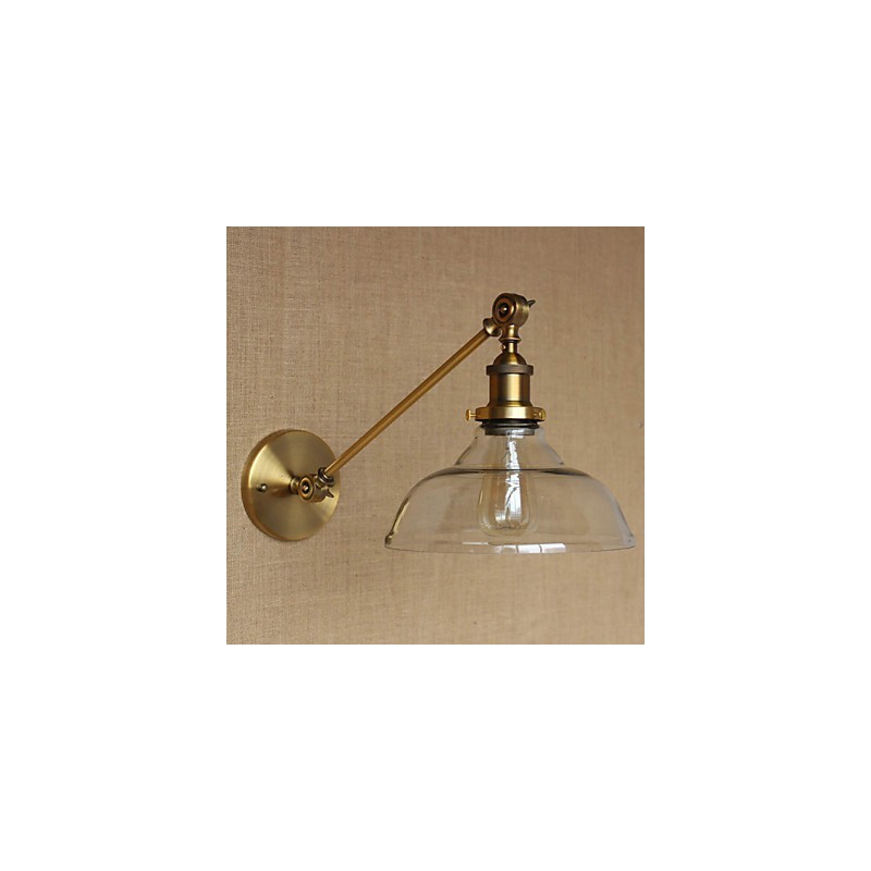 Die Eisen Glas Bronze Messing Arm Stil Retro Kreative Amerikanischen Land Halle Schlafzimmer Wand Lampe