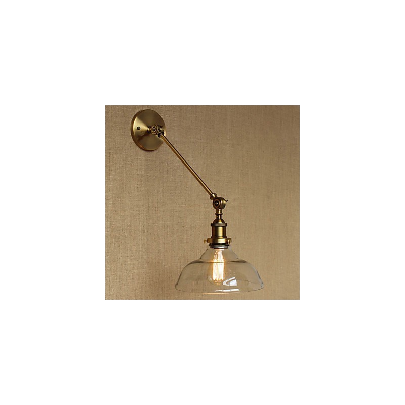 Die Eisen Glas Bronze Messing Arm Stil Retro Kreative Amerikanischen Land Halle Schlafzimmer Wand Lampe