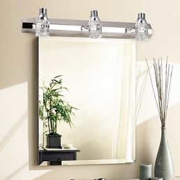 Moderne Wandleuchte mit Glasblasenschirm im Spiegelfrontstil