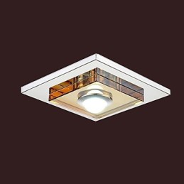 Bernsteinfarbene Kristall-Deckenleuchte, 1 Licht, Unterputzmontage