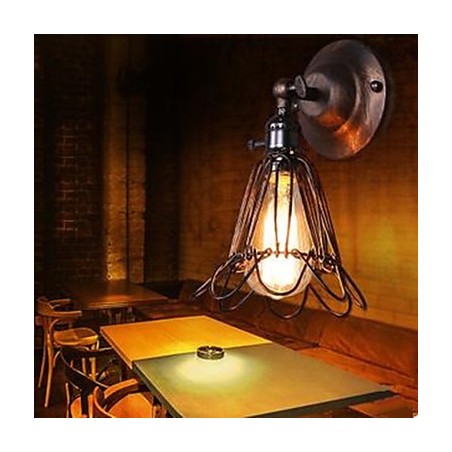 Kleine Käfig-Wandlampe im Industriestil, die alte Wege der Flurlampen und -laternen wiederherstellt Kleine Käfig-Wandlampe im Industriestil, die alte Wege der Flurlampen und -laternen wiederherstellt