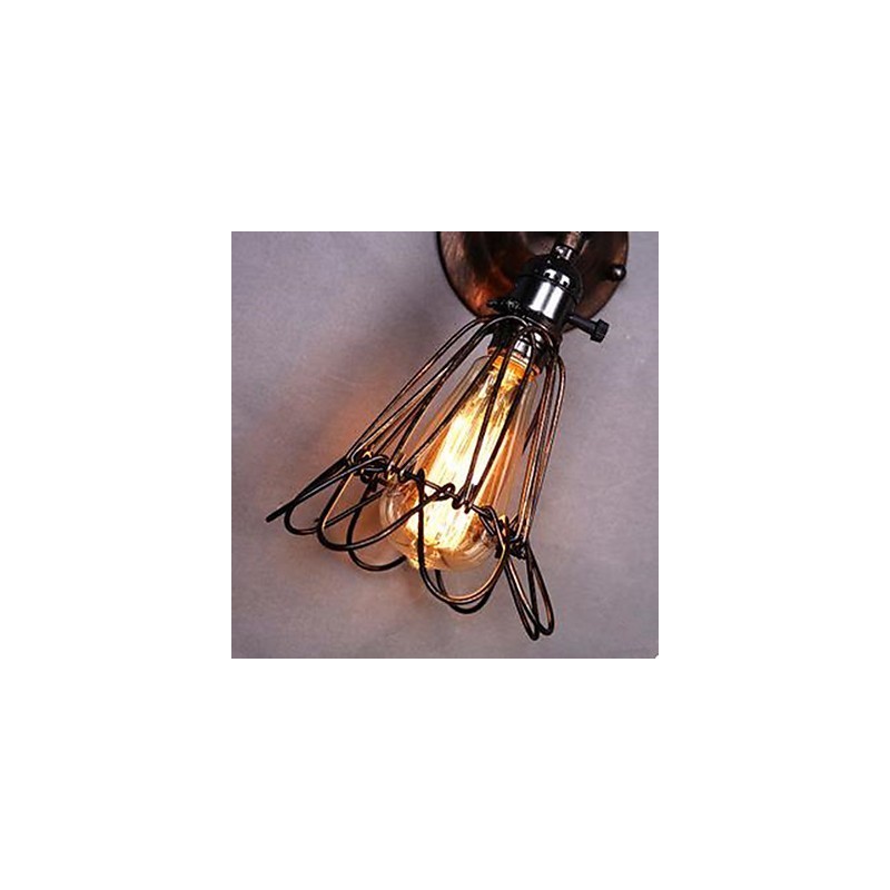 Kleine Käfig-Wandlampe im Industriestil, die alte Wege der Flurlampen und -laternen wiederherstellt