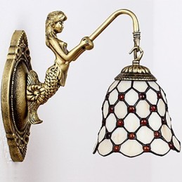 Europäische vertraglich ländliche kreative Schmiedeeisen Wandleuchte Glas Lichter