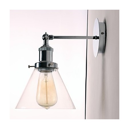Art Deco Wandleuchte mit Glaskegelschirm nach unten Art Deco Wandleuchte mit Glaskegelschirm nach unten