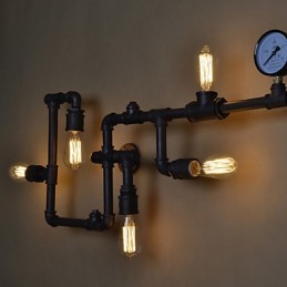 Wandleuchter 5 Licht Wasserrohr Eisen Mini-Stil Industrie-Stil Land Metall