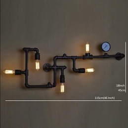 Wandleuchter 5 Licht Wasserrohr Eisen Mini-Stil Industrie-Stil Land Metall