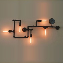 Wandleuchter 5 Licht Wasserrohr Eisen Mini-Stil Industrie-Stil Land Metall