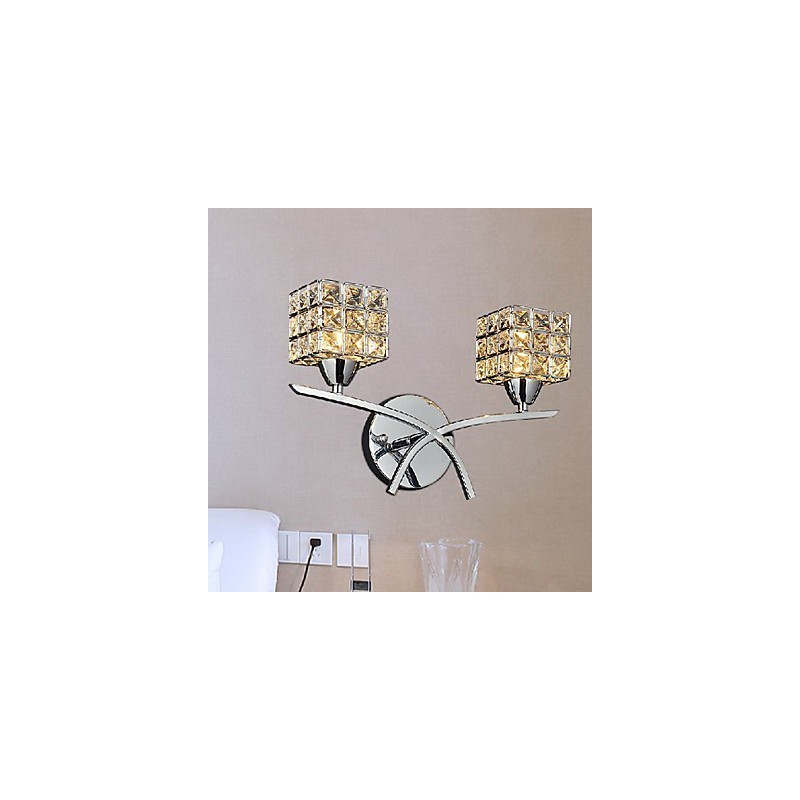 Moderne Kristall-Wandleuchte in 2 Lichtern