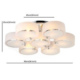 Moderne Deckenleuchte mit 7 Lichtern, Metall