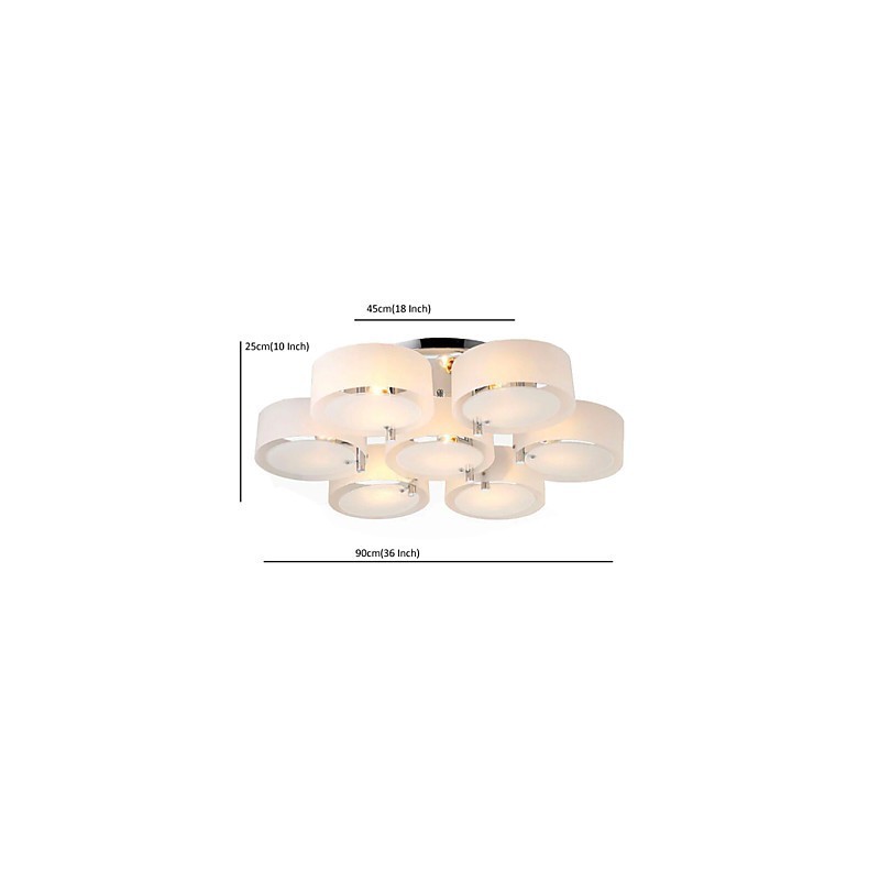 Moderne Deckenleuchte mit 7 Lichtern, Metall