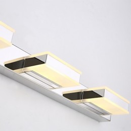 Quadratische Spiegellampe aus Edelstahl und Acryl