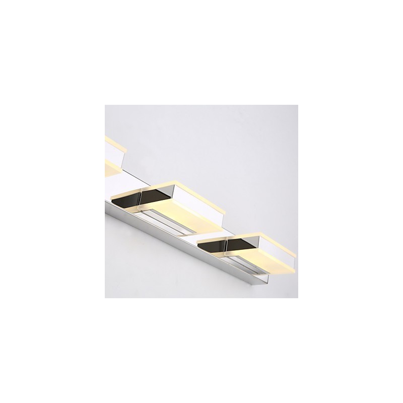 Quadratische Spiegellampe aus Edelstahl und Acryl