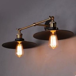 Ländliche Industrielle Retro Wandleuchte Doppelwandleuchte Schwarzer Regenschirm