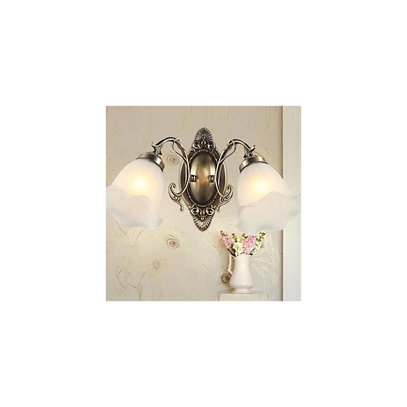Retro Glas Einfache Europäische Moderne Eleganz Schmiedeeisen Wand Lampe Licht