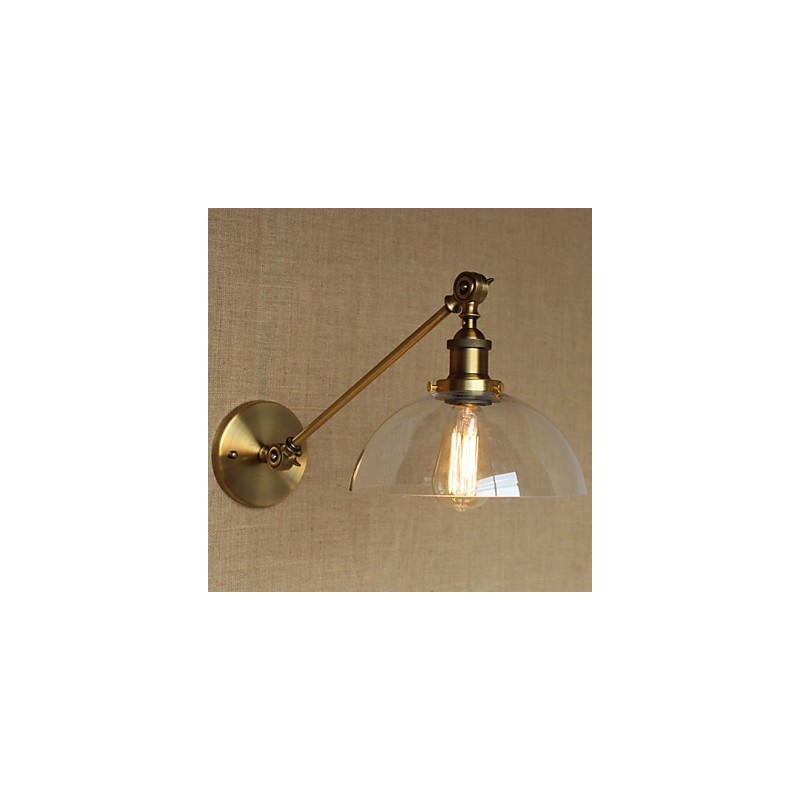 Die Eisen Glas Bronze Messing Arm Stil Retro Kreative Amerikanischen Land Halle Schlafzimmer Wand Lampe