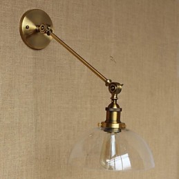 Die Eisen Glas Bronze Messing Arm Stil Retro Kreative Amerikanischen Land Halle Schlafzimmer Wand Lampe