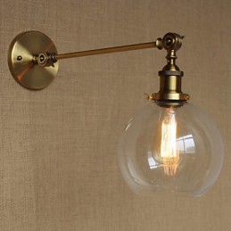 Die Eisen Glas Bronze Messing Arm Stil Retro Kreative Amerikanischen Land Halle Schlafzimmer Wand Lampe