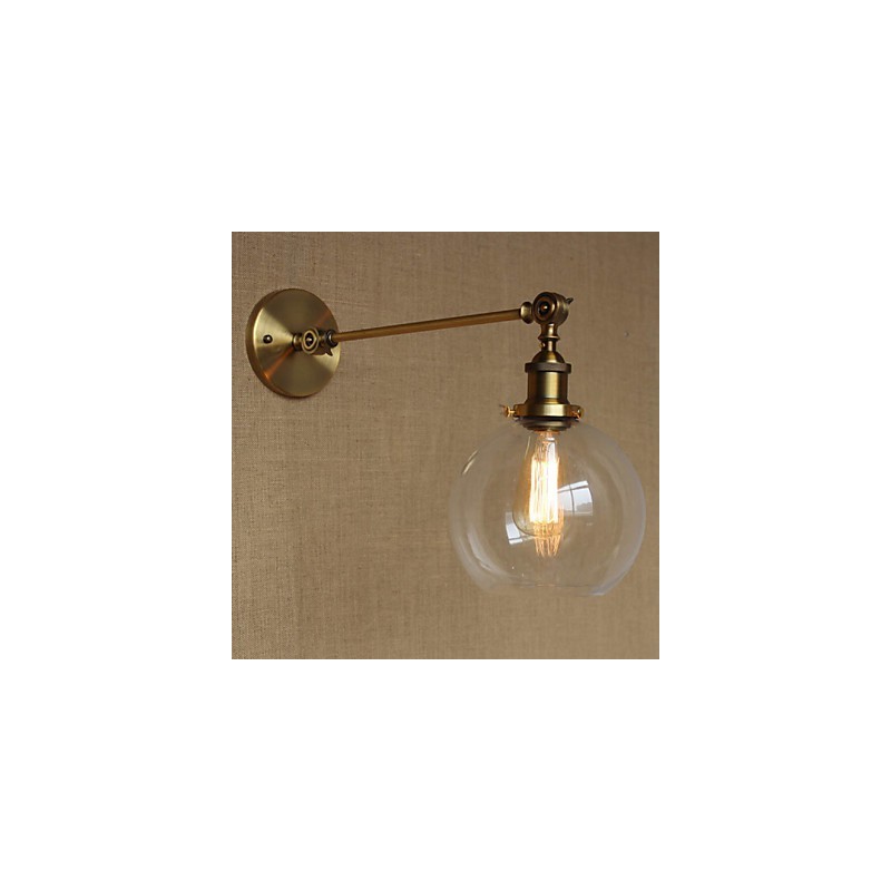 Die Eisen Glas Bronze Messing Arm Stil Retro Kreative Amerikanischen Land Halle Schlafzimmer Wand Lampe