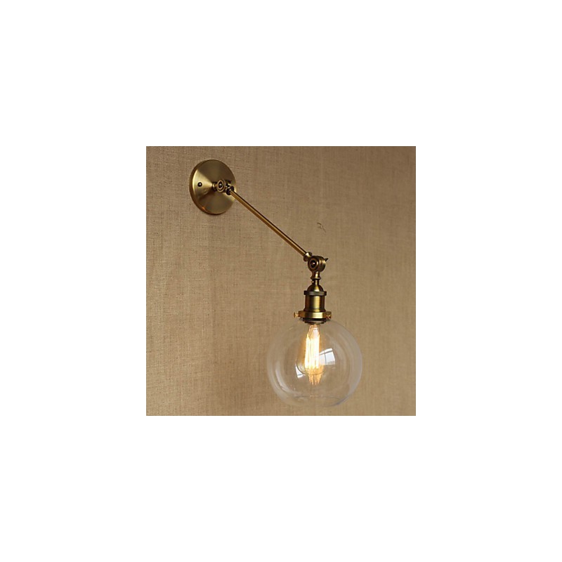 Die Eisen Glas Bronze Messing Arm Stil Retro Kreative Amerikanischen Land Halle Schlafzimmer Wand Lampe