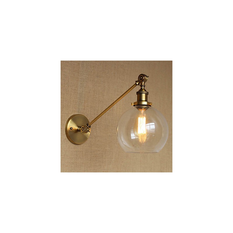 Die Eisen Glas Bronze Messing Arm Stil Retro Kreative Amerikanischen Land Halle Schlafzimmer Wand Lampe