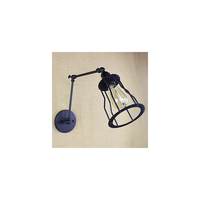 Stil Bett Hotel Restaurant Projekt Eisen Arm Doppel Retro Vintage Schwarz Gürtel Wand Lampe Schalter
