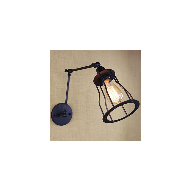 Stil Bett Hotel Restaurant Projekt Eisen Arm Doppel Retro Vintage Schwarz Gürtel Wand Lampe Schalter