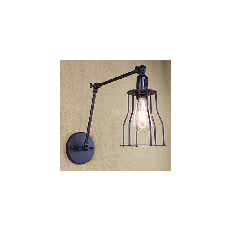 Stil Bett Hotel Restaurant Projekt Eisen Arm Doppel Retro Vintage Schwarz Gürtel Wand Lampe Schalter