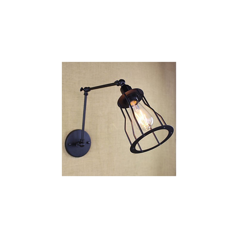 Stil Bett Hotel Restaurant Projekt Eisen Arm Doppel Retro Vintage Schwarz Gürtel Wand Lampe Schalter