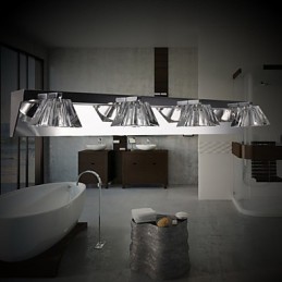 Moderne Wandleuchte mit Glasschirm 4-flammig Spiegelfront