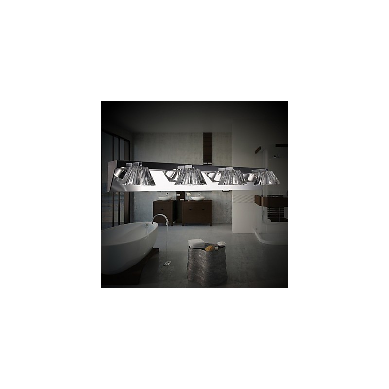 Moderne Wandleuchte mit Glasschirm 4-flammig Spiegelfront