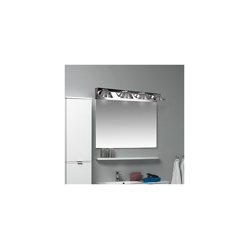 Moderne Wandleuchte mit Glasschirm 4-flammig Spiegelfront