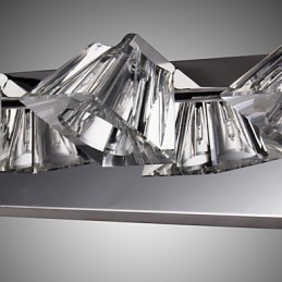 Moderne Wandleuchte mit Glasschirm 4-flammig Spiegelfront