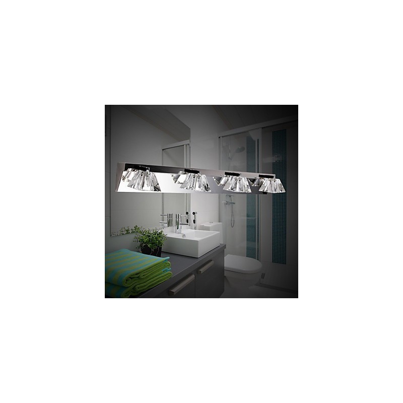 Moderne Wandleuchte mit Glasschirm 4-flammig Spiegelfront