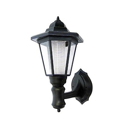 Solarbetriebene Wandleuchte mit schwarzem Schirm Solarbetriebene Wandleuchte mit schwarzem Schirm