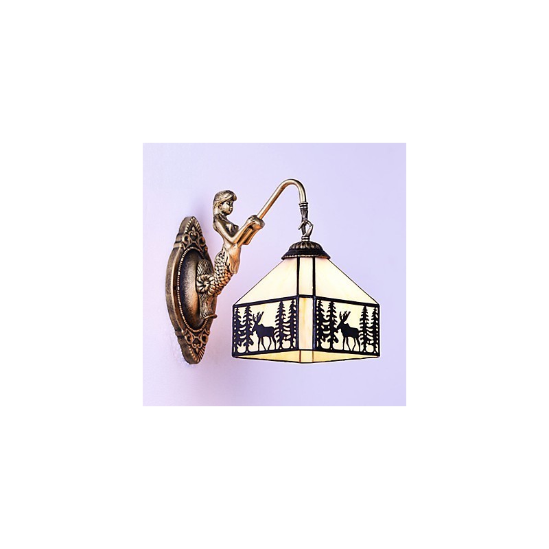Weihnachten Hirsch Europäischen Vertraglich Ländlichen Kreative Schmiedeeisen Wand Lampe Glas Lichter