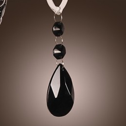 Schwarze Kristall-Wandleuchte mit Kerzenbirne