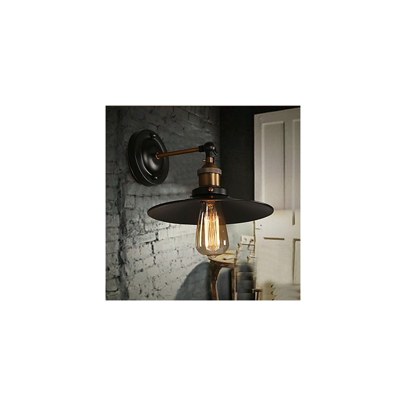 Kreative nordische Licht Single Head Black Umbrella Wandleuchte Wiederherstellung alten Wege Licht