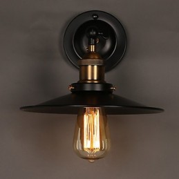 Kreative nordische Licht Single Head Black Umbrella Wandleuchte Wiederherstellung alten Wege Licht