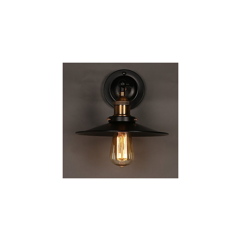 Kreative nordische Licht Single Head Black Umbrella Wandleuchte Wiederherstellung alten Wege Licht