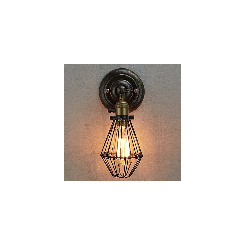 Industrielle Wandleuchte im Vintage-Stil mit Öffnungs- und Schließlicht, Käfiglampe, Loft-Stil, Wiederherstellung alter Wege, Wandlampe