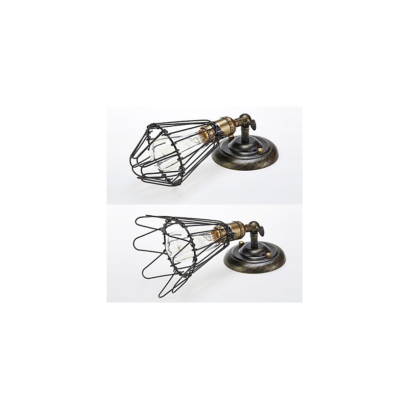Industrielle Wandleuchte im Vintage-Stil mit Öffnungs- und Schließlicht, Käfiglampe, Loft-Stil, Wiederherstellung alter Wege, Wandlampe