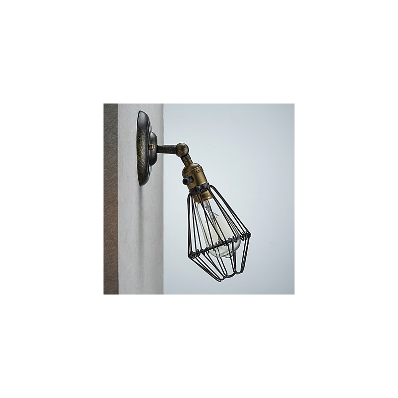 Industrielle Wandleuchte im Vintage-Stil mit Öffnungs- und Schließlicht, Käfiglampe, Loft-Stil, Wiederherstellung alter Wege, Wandlampe