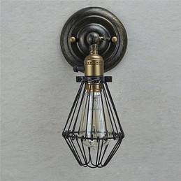 Industrielle Wandleuchte im Vintage-Stil mit Öffnungs- und Schließlicht, Käfiglampe, Loft-Stil, Wiederherstellung alter Wege, Wandlampe