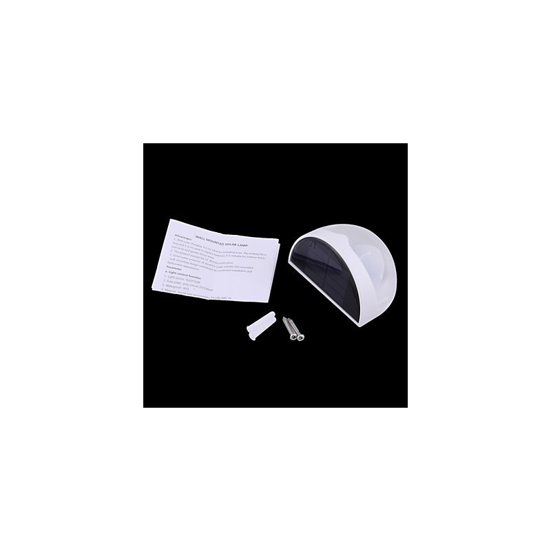 Solarbetriebene, wasserdichte IP55-Lampe, Weiß + Schwarz