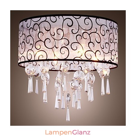 Moderne zeitgenössische Trommel Kristall galvanisierte Metall Unterputz