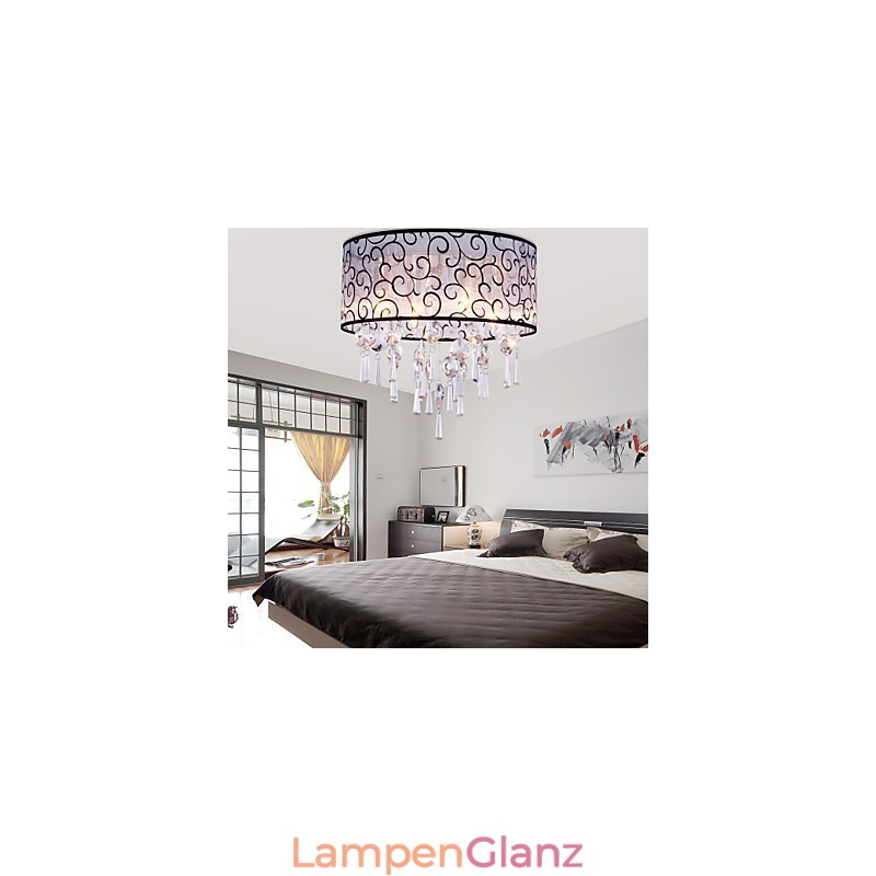 Moderne zeitgenössische Trommel Kristall galvanisierte Metall Unterputz